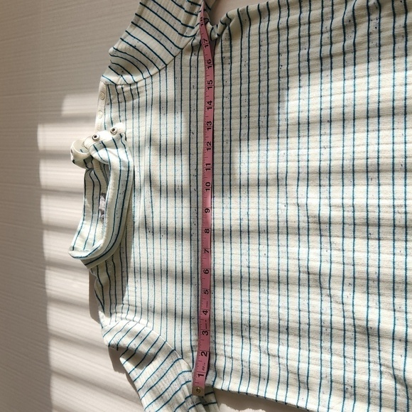 T by Talbots Blue Striped Side Snap Turtleneck Long Sleeve Pull Over Tunic SZ LP - Picture 15 of 16
